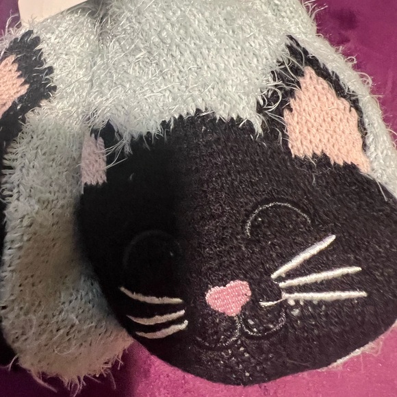 Cat Sherpa warm puffy cozy socks - Picture 3 of 4